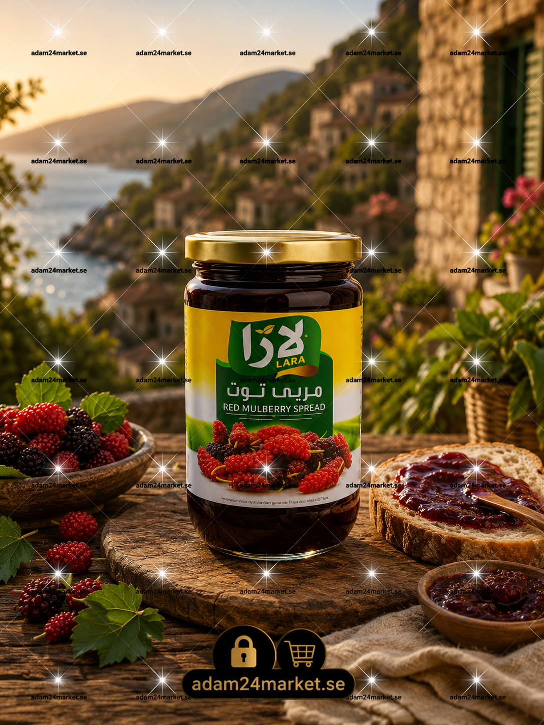 LARA Röd mullbärssylt 800g
